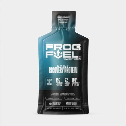 Frog Fuel Power Regular Protein Shot,15g Protein Nano-Hydrolyzed Grass Fed Collagen, Post Workout, Gluten Free, Fat& Sugar Free, 22 Amino Acids, 0 Carbs, Berry